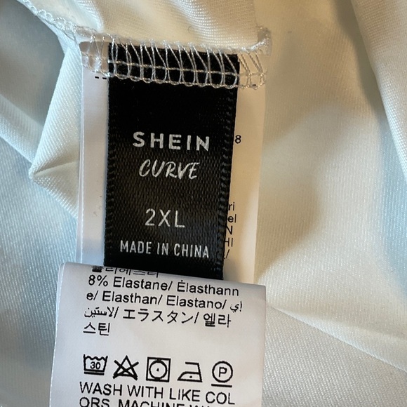 SHEIN White Blouse with Blue Heart Design - Picture 5 of 7